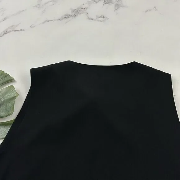 Carole Little Womens Vintage 90s Beaded Vest Size 14 Black Purple Floral Sequins - Picture 8 of 10